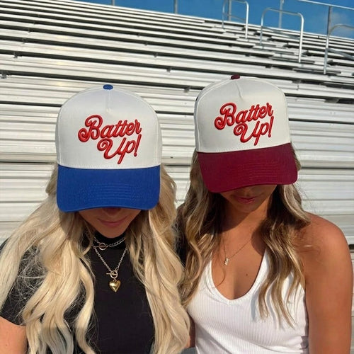 3D Puff Batter Up Embroidered Hat : Baseball Gameday Sports Gift for Her or Him