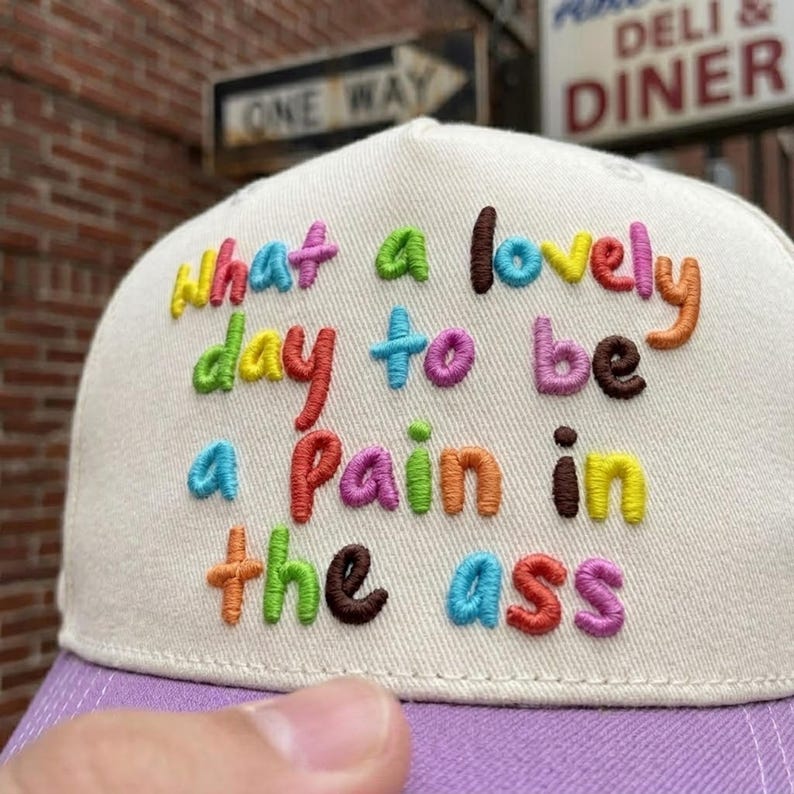 Colorful Pastel Quote 3D Embroidered Baseball Cap: What A Lovely Day Hat