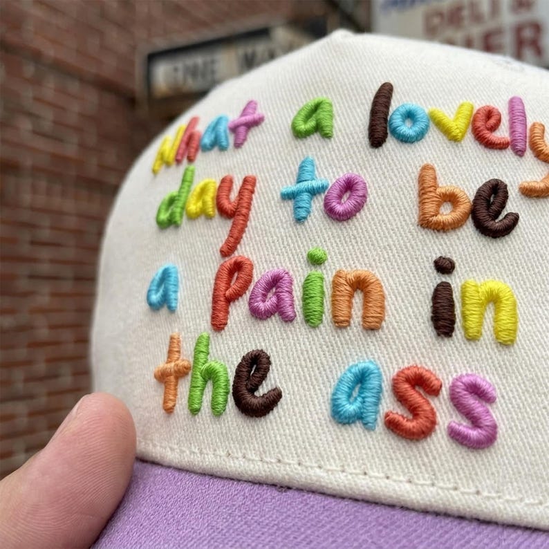 Colorful Pastel Quote 3D Embroidered Baseball Cap: What A Lovely Day Hat