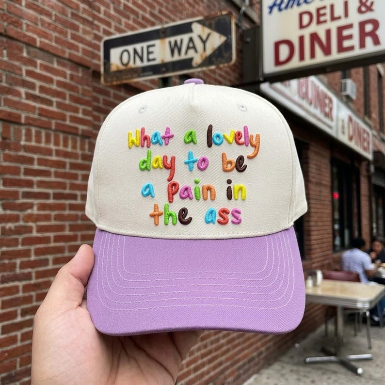 Colorful Pastel Quote 3D Embroidered Baseball Cap: What A Lovely Day Hat
